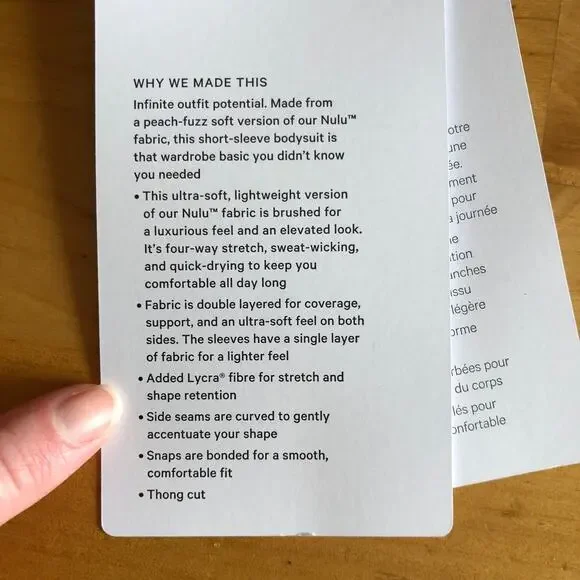 Lululemon Wundermost Ultra-Soft Nulu Short-Sleeve Crew Bodysuit, Size M (NWT) - Picture 7 of 8